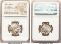 ATTICA. Athens. Ca. 440-404 BC. AR tetradrachm (23mm, 16.78 gm, 10h). NGC Choice XF 5/5 - 2/5. Mid-mass coinage issue. Head of Athena right, wearing e...