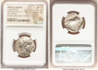 ATTICA. Athens. Ca. 440-404 BC. AR tetradrachm (24mm, 17.11 gm, 7h). NGC XF 5/5 - 4/5. Mid-mass coinage issue. Head of Athena right, wearing earring, ...
