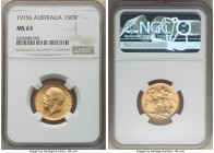 George V gold Sovereign 1915-S MS63 NGC, Sydney mint, KM29, S-4003. 

HID09801242017

© 2022 Heritage Auctions | All Rights Reserved