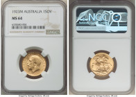 George V gold Sovereign 1923-M MS64 NGC, Melbourne mint, KM29, S-3999. 

HID09801242017

© 2022 Heritage Auctions | All Rights Reserved