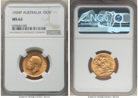 George V gold Sovereign 1924-P MS63 NGC, Perth mint, KM29, S-4001. 

HID09801242017

© 2022 Heritage Auctions | All Rights Reserved