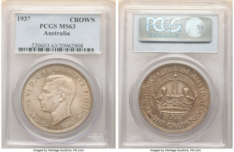 George VI Crown 1937-(m) MS63 PCGS, Melbourne mint, KM34. 

HID09801242017

© 20...