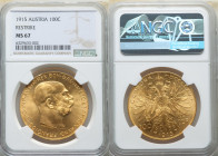 Franz Joseph I gold Restrike 100 Corona 1915 MS67 NGC, Vienna mint, KM2819, Fr-507R. 

HID09801242017

© 2022 Heritage Auctions | All Rights Reserved