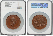Franz Joseph I bronze "Vienna World Fair" Medal 1873-Dated MS65 Brown NGC, Hauser-2915. 70mm. By Tautenhayn. Laureate bust right / Angel with wreath. ...