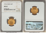 Republic gold 4 Pesos 1916 MS62 NGC, Philadelphia mint, KM18, Fr-5. Two year type. 

HID09801242017

© 2022 Heritage Auctions | All Rights Reserved