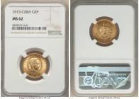 Republic gold 5 Pesos 1915 MS62 NGC, Philadelphia mint, KM19, Fr-4. Two year type. 

HID09801242017

© 2022 Heritage Auctions | All Rights Reserved