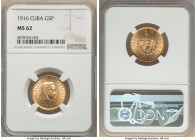 Republic gold 5 Pesos 1916 MS62 NGC, Philadelphia mint, KM19, Fr-4. Two year type. 

HID09801242017

© 2022 Heritage Auctions | All Rights Reserved