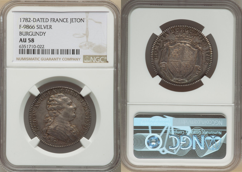 Louis XVI silver "Comitia Burgundiæ" Jeton 1782-Dated AU58 NGC, Burgundy, F-9866...