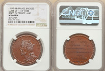 Louis Philippe I bronze "Kings of France - Louis VII (1119-1180) Medal ND (1830-1848) MS66 Brown NGC, Paris mint. Edge: Hand. By Caque. Crowned bust l...
