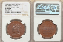 Louis Philippe I bronze "Kings of France - Philippe V (1293-1322) Medal ND (1830-1848) MS66 Brown NGC, Paris mint. Edge: Hand. By Caque. Crowned bust ...