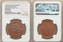 Louis Philippe I bronze "Kings of France - Lothaire (954-986) Medal ND (1830-1848) MS65 Brown NGC, Paris mint. Edge: Hand. By Caque. Crowned bust righ...