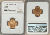 Republic gold "Bazor" 100 Francs 1935 MS63 NGC, Paris mint, KM880, Gad-1148, F-554. 

HID09801242017

© 2022 Heritage Auctions | All Rights Reserved