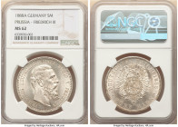 Prussia. Friedrich III 5 Mark 1888-A MS62 NGC, Berlin mint, KM512, J-99. One year type. Lustrous with almond tone. 

HID09801242017

© 2022 Heritage A...