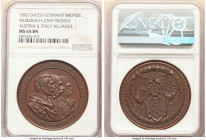 Prussia. Wilhelm II bronze "Austria and Italy Alliance" Medal 1892-Dated MS64 Brown NGC, Wurzbach-2769. WILHELM II. DEUTSCHER KAISER, FRANZ JOS I. KAI...
