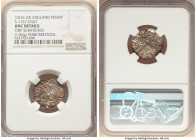 Kings of All England. Cnut (1016-1035) Penny ND (c. 1017-1023) UNC Details (Obverse Scratched) NGC, York mint, Bretecol as moneyer, Quatrefoil type, S...