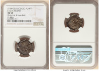 Henry I (1100-1135) Penny ND (c. 1102) AU53 NGC, Canterbury mint, Rodberd as moneyer, Quadrilateral on cross fleury type, S-1276, N-858. 1.44gm. Sold ...