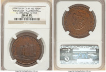 Middlesex. Clerkenwell copper Penny Token ND (1790's) MS63 Brown NGC, D&H-162. Edge I PROMISE TO PAY. THE SOUTH SEA HOUSE Building, LONDON below / P.S...