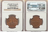 Shropshire. Coalbrook Dale copper 1/2 Penny Token 1792 MS65 Brown NGC, D&H-14. Edge: PAYABLE AT COALBROOK. INCLINED PLANE / AT KETLEY / 1789 / IRON BR...