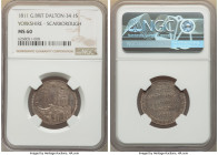 Yorkshire. Scarborough silver Shilling Token 1811 MS60 NGC, Dalton-34. Light tower next to boat on sea, star above / LORD & MARHALL SCARBOROUGH Five l...