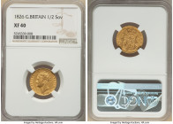 George IV gold 1/2 Sovereign 1826 XF40 NGC, KM700, S-3804. 

HID09801242017

© 2022 Heritage Auctions | All Rights Reserved