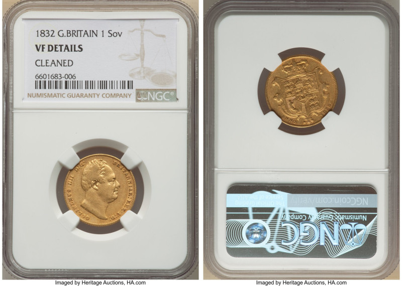 William IV gold Sovereign 1832 VF Details (Cleaned) NGC, KM717, S-3829B. 

HID09...