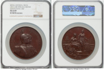 Victoria bronze "German Royal Visit" Medal 1893 MS63 Brown NGC, Eimer-1768, BHM-3412. 77mm. By Messrs Elkington & Co. GULIELMUS II IMPERATOR ET REX (W...