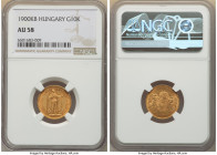 Franz Joseph I gold 10 Korona 1900-KB AU58 NGC, Kremnitz mint, KM485, Fr-252. 

HID09801242017

© 2022 Heritage Auctions | All Rights Reserved