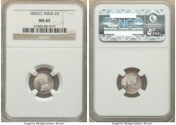British India. Victoria 2 Annas 1862-(c) MS65 NGC, Calcutta mint, KM469. 

HID09801242017

© 2022 Heritage Auctions | All Rights Reserved