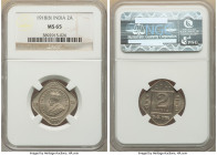 British India. George V 2 Annas 1918-(b) MS65 NGC, Bombay mint, KM516. 

HID09801242017

© 2022 Heritage Auctions | All Rights Reserved