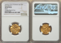 Ottoman Empire. Suleyman I (AH 926-974 / AD 1520-1566) gold Sultani AH 926 (AD 1520/1521) AU Details (Bent) NGC, Constantinople mint, A-1317. 3.45gm. ...