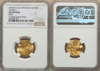 Ottoman Empire. Ahmed I gold Sultani ND (AH 1012-1026 / AD 1603-1617) AU Details (Bent) NGC, Constantinople mint (in Turkey) A-1347.1. 3.42gm. 

HID09...