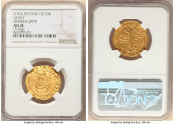 Venice. Andrea Gritti gold Scudo d'Oro ND (1523-1539) AU58 NGC, KM-MB54, Fr-1448. 3.31gm. Facing lion of St. Marcus on shield / Floriated cross. 

HID...