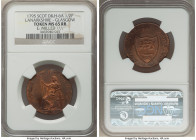 Lanarkshire. Glasgow copper 1/2 Penny Token 1795 MS65 Red and Brown NGC, D&H-6. Edge: Milled \\\. RULE BRITANNIA 1795 Britannia on rock seated left, r...