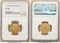 Charles III gold 2 Escudos 1776/4 M-PJ VF30 NGC, Madrid mint, KM417.1, Fr-286. 

HID09801242017

© 2022 Heritage Auctions | All Rights Reserved