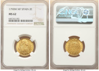 Charles IV gold 2 Escudos 1790 M-MF MS62 NGC, Madrid mint, KM435.1, Fr-296. 

HID09801242017

© 2022 Heritage Auctions | All Rights Reserved