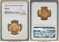 Alfonso XII gold 25 Pesetas 1877(77) DE-M MS65 NGC, Madrid mint, KM673, Fr-342. 

HID09801242017

© 2022 Heritage Auctions | All Rights Reserved