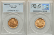 Oscar II gold 20 Kronor 1886-EB MS65 PCGS, Stockholm mint, KM748, Fr-93a. 

HID09801242017

© 2022 Heritage Auctions | All Rights Reserved