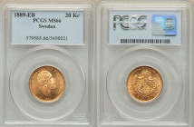 Oscar II gold 20 Kronor 1889-EB MS66 PCGS, Stockholm mint, KM748, Fr-93a. 

HID09801242017

© 2022 Heritage Auctions | All Rights Reserved