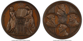 Geneva. Cantonal bronzed Specimen "300th Anniversary of the Reformation" Medal 1835 SP63 PCGS, SM-1557. 60mm. By A. Bovy. BIBLIA FIDEI ET RATIONI REST...