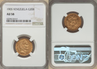Republic gold 20 Bolivares 1905 AU58 NGC, Paris mint, KM-Y32, Fr-5c. 

HID09801242017

© 2022 Heritage Auctions | All Rights Reserved