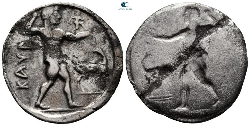 Bruttium. Kaulonia circa 525-500 BC. 
Nomos AR

26 mm, 6,16 g



very fin...