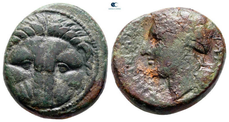 Bruttium. Rhegion circa 351-280 BC. 
Bronze Æ

21 mm, 7,93 g



very fine...