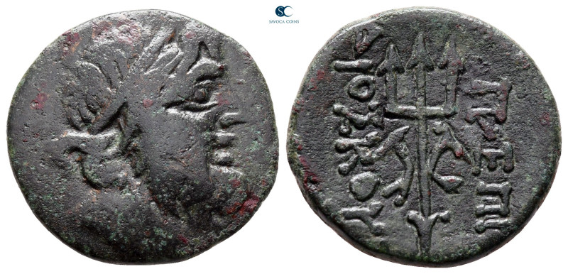 Thrace. Byzantion. ΔIOΣKOYPΙ- (Dioskouri-), magistrate circa 240-220 BC. 
Bronz...