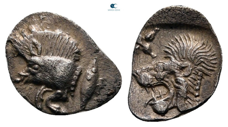 Mysia. Kyzikos circa 525-475 BC. 
Hemiobol AR

11 mm, 0,39 g



very fine