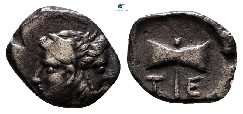 Troas. Tenedos circa 550-470 BC. 
Hemiobol AR

8 mm, 0,31 g



very fine