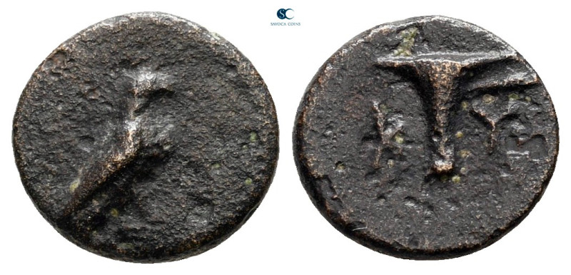 Aiolis. Kyme circa 320-250 BC. 
Bronze Æ

11 mm, 0,86 g



nearly very fi...