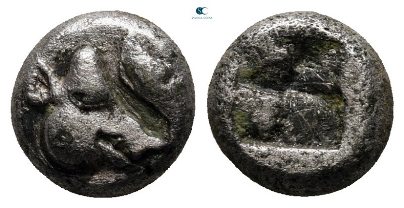 Lesbos. Uncertain mint circa 500-450 BC. 
BI 1/12 Stater

8 mm, 0,97 g


...