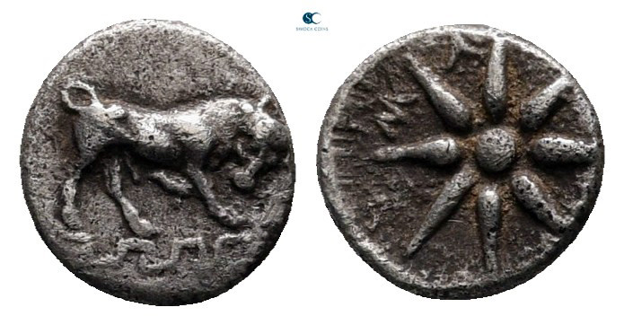 Ionia. Magnesia ad Maeander circa 400-350 BC. 
Hemiobol AR

7 mm, 0,28 g

...