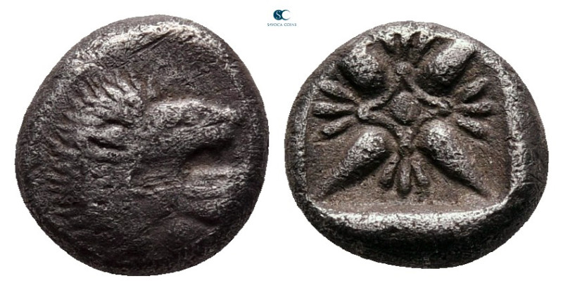 Ionia. Miletos circa 525-475 BC. 
Diobol AR

8 mm, 1,17 g



nearly very ...