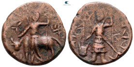 Kushan Empire. Vasudeva I AD 180-220. Tetradrachm Æ